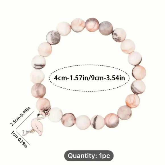 Flemming Bracelet Pink Brown Gray Earthtones Beads - Picture 3 of 9